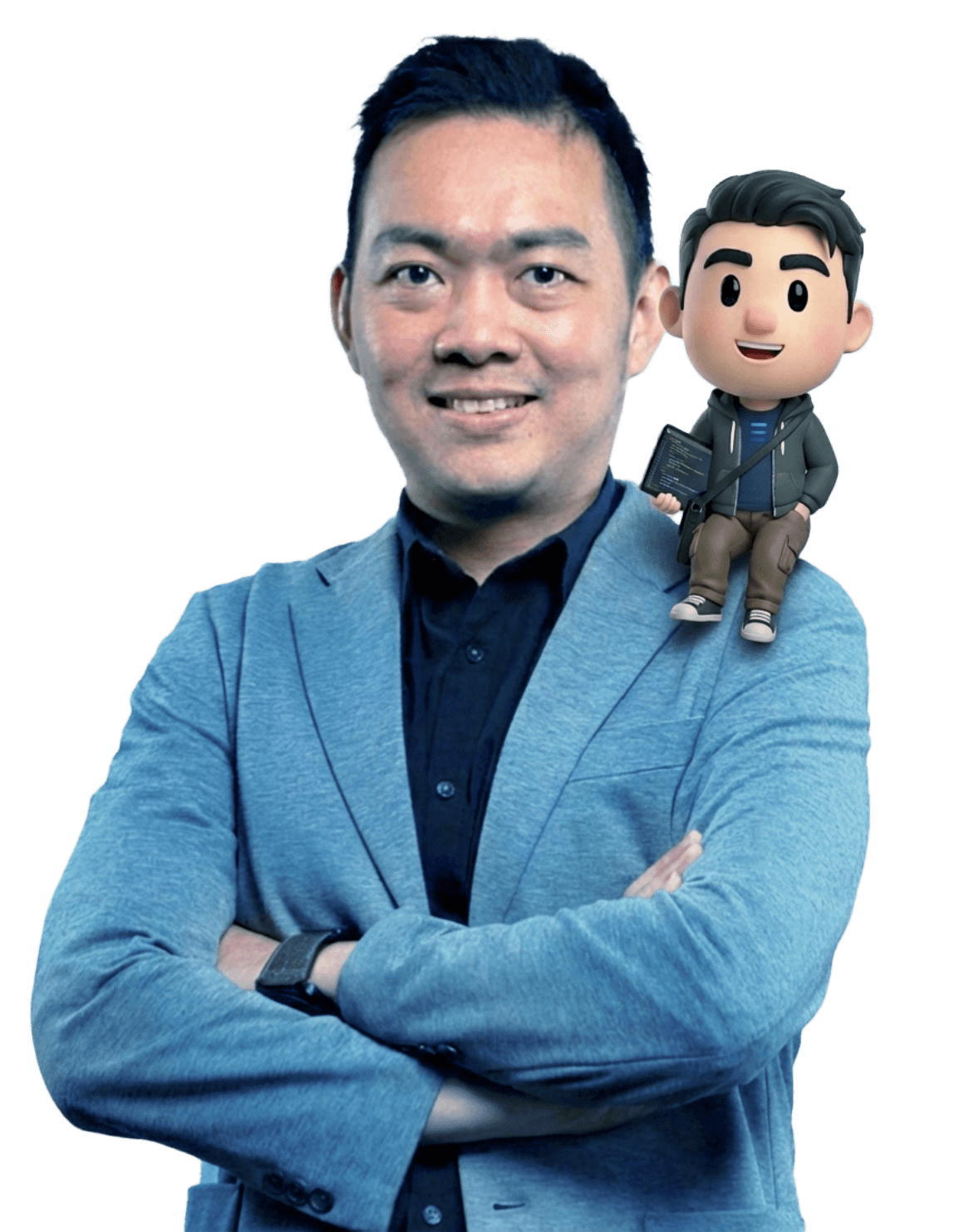 Desmond, the Chief Technology Officer at Trinergy, confidently posing in a professional setting