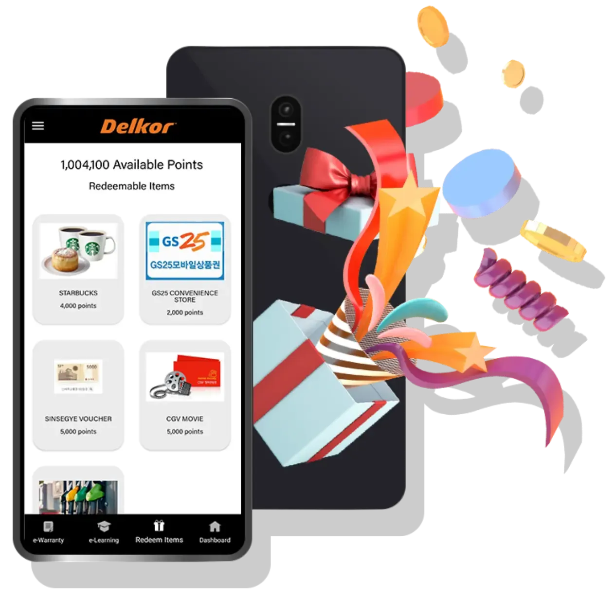 A mobile phone displaying Clarios' rewards app interface