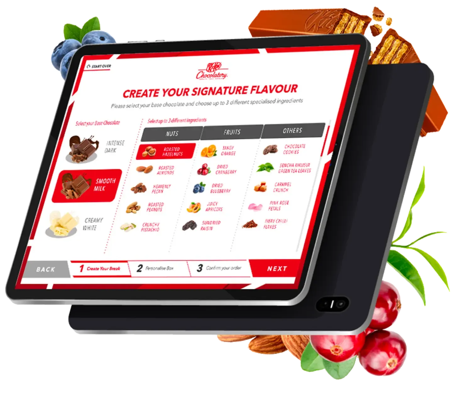 Interactive tablet showcasing the KitKat Chocolatory platform