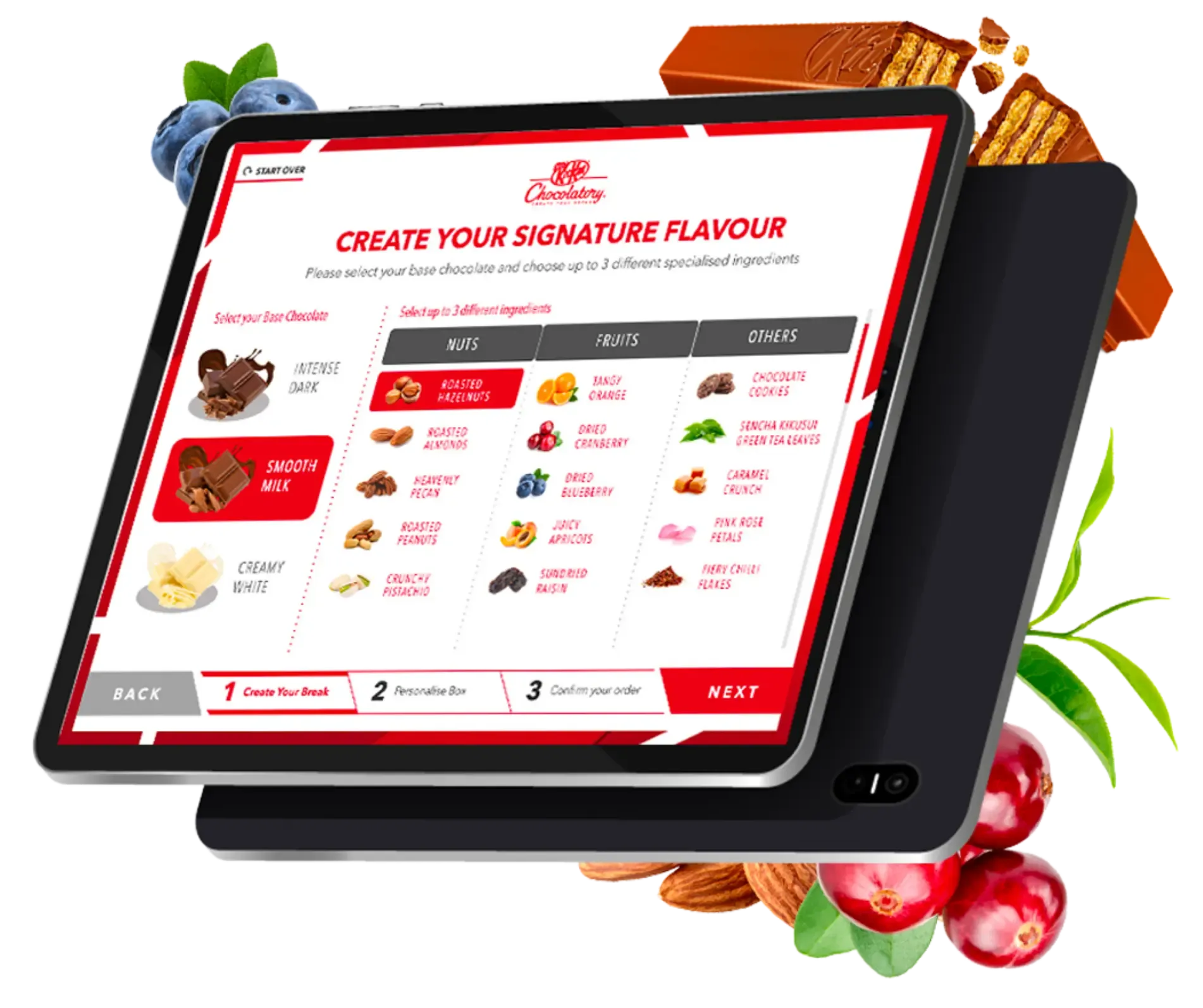 Interactive tablet showcasing the KitKat Chocolatory platform