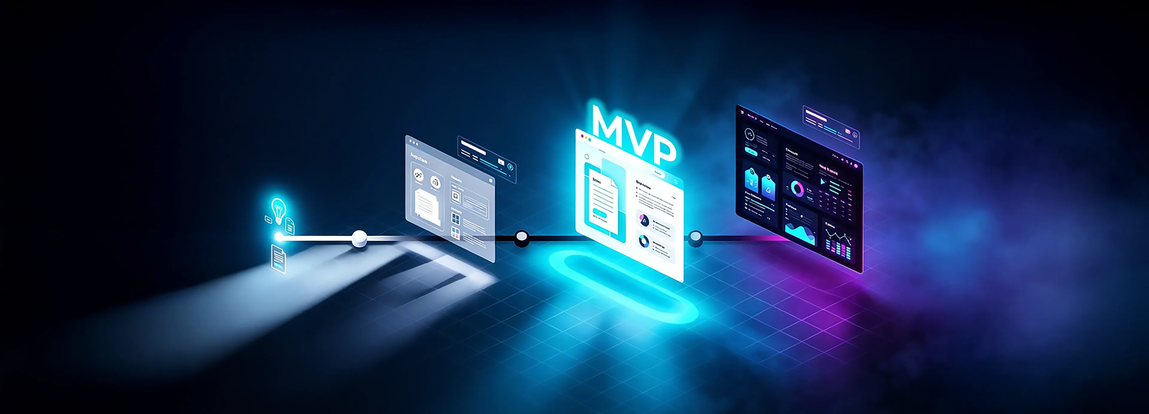 Overview of MVP development showing startups launching simple products, validating ideas