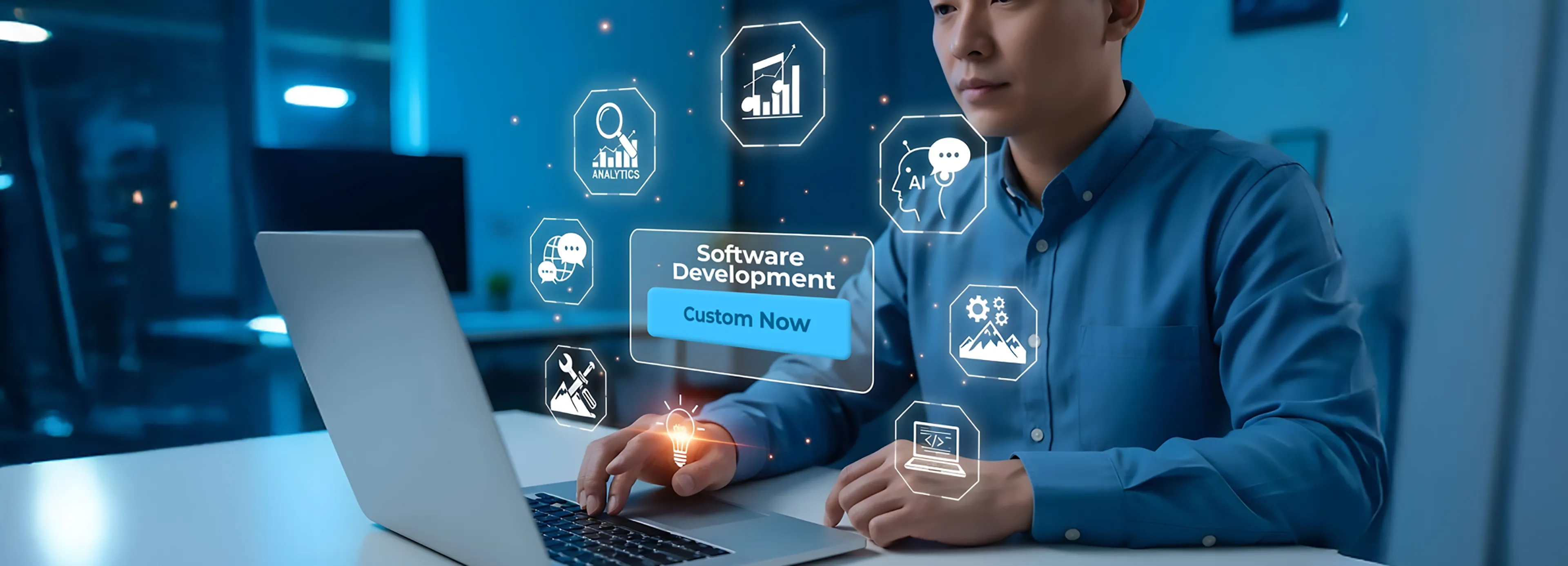 Illustration of custom software development workflow