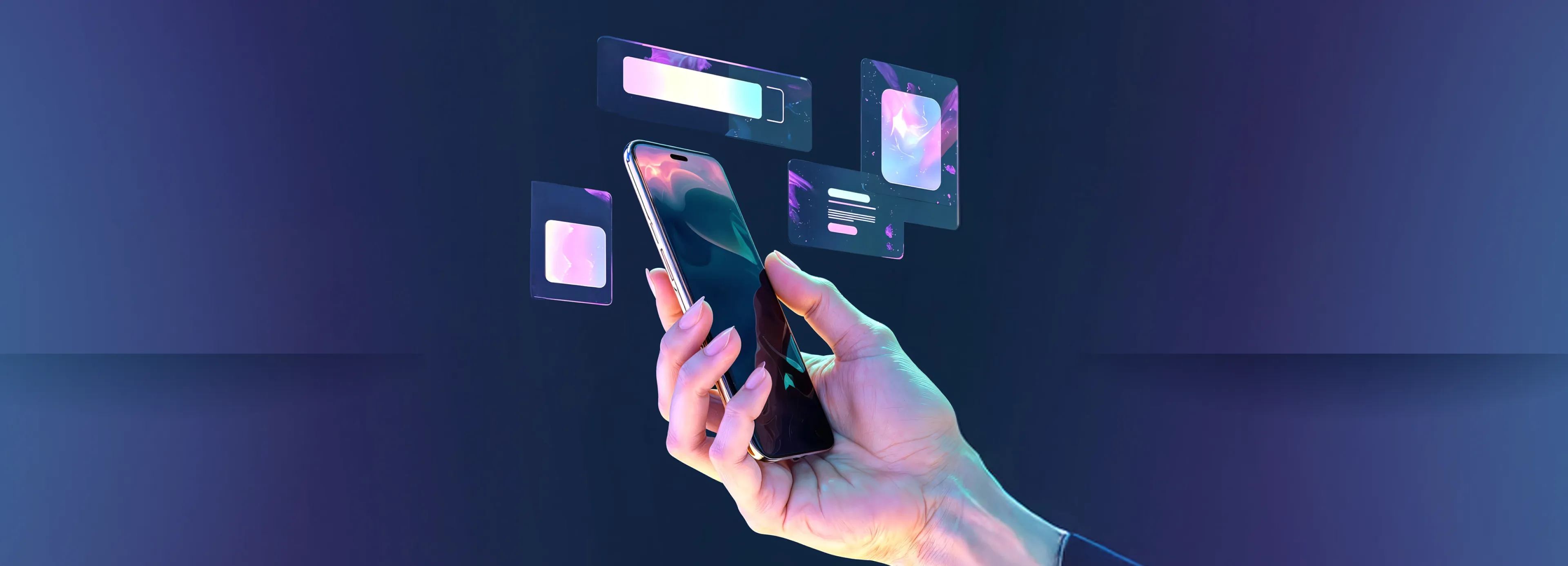 A hand pointing to a search bar