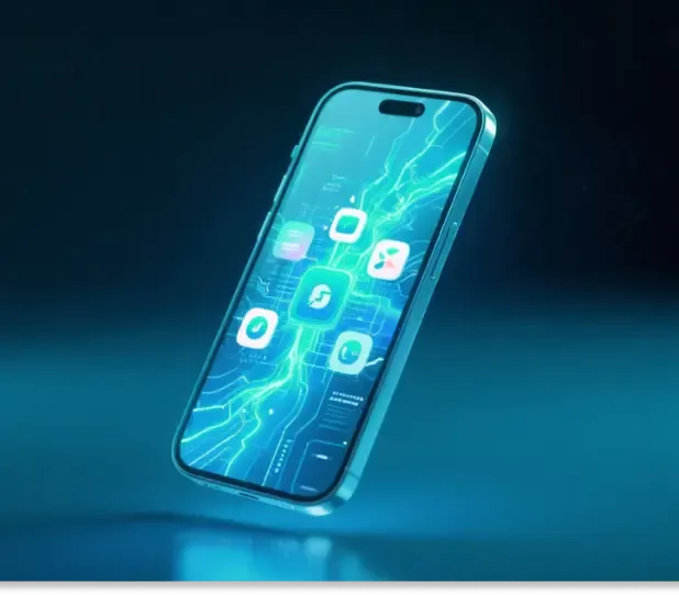 A hand pointing to a search bar