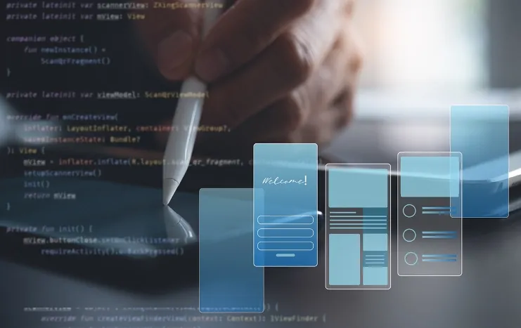 Digital design process illustrating optimised user journeys