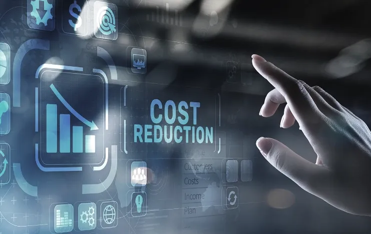 A digital interface highlighting cost reduction strategies by Trinergy