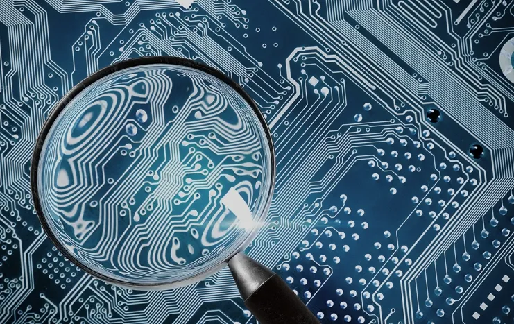 Magnified view of a circuit board by Trinergy