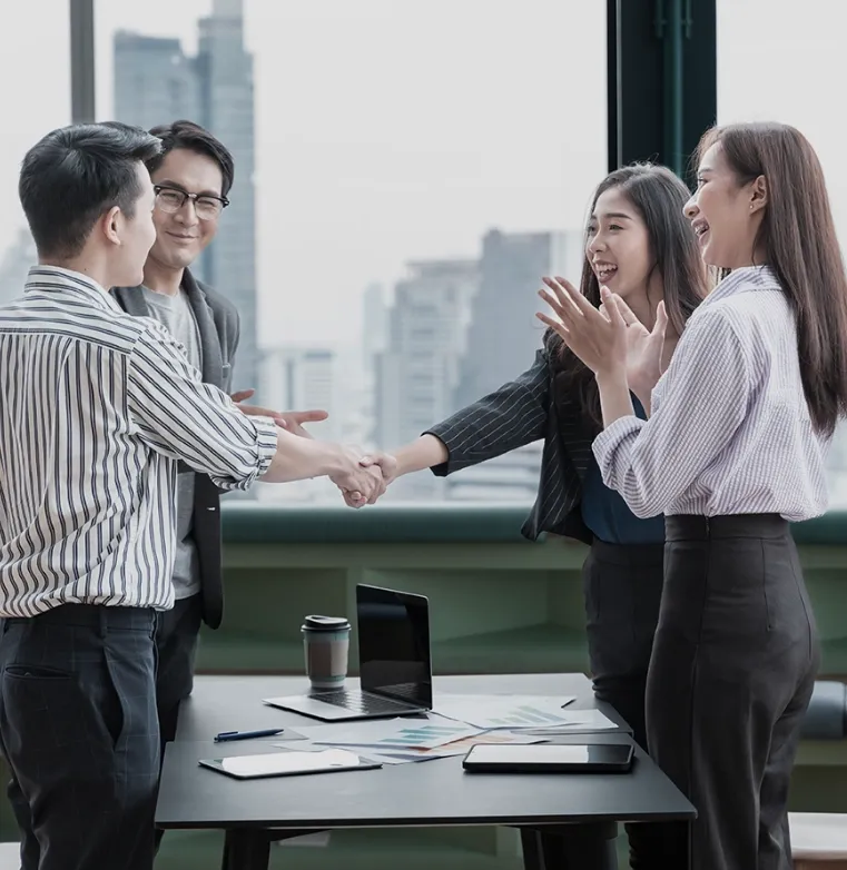 Handshake between business professionals