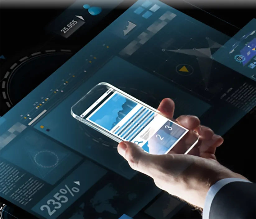 Diagram showing the mobile app development lifecycle from planning and design to development