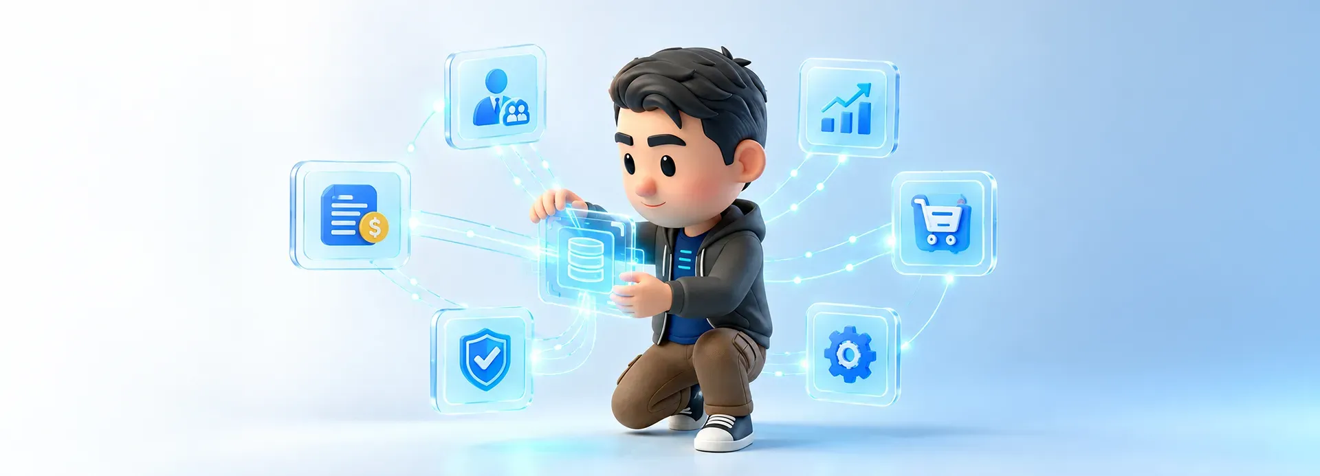 ERP system connecting finance sales inventory and procurement