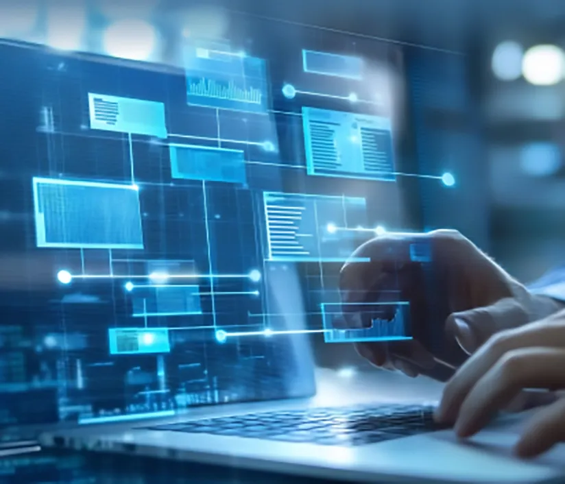 A hand pointing to a search bar, symbolizing Trinergy’s expertise in enhancing online business visibility through SEO strategies.
