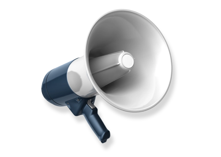 A megaphone symbolizing Trinergy's strategic digital campaigns for impactful and targeted marketing